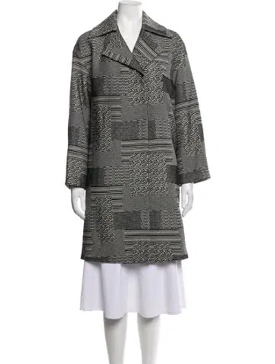 Pre-owned Akris Punto Tweed Patterned Coat In Black/grey