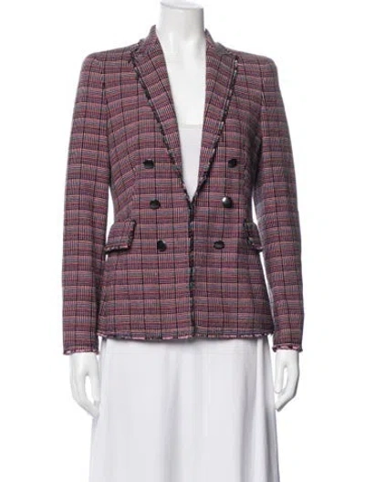 Pre-owned Akris Punto Tweed Plaid Print Blazer In Multi