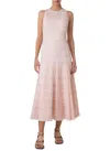 Akris Punto Sleeveless Tweed Organzino Midi Dress In Pink