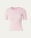 Akris Punto Twisted Cotton Ribbed Top In Pink