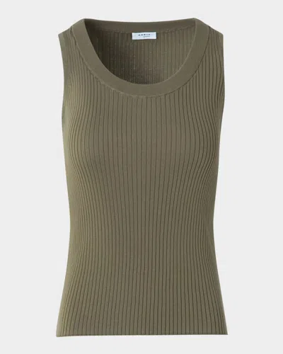 AKRIS PUNTO TWISTED RIB KNIT TANK TOP