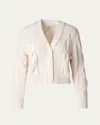 Akris Punto V-neck Cable Cardigan In Cashew