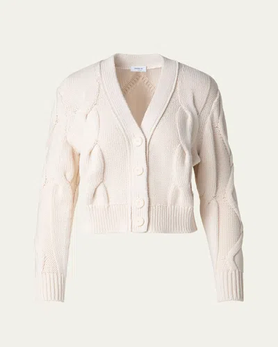 Akris Punto V-neck Cable Cardigan In Cashew