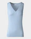 Akris Punto V-neck Cotton Jersey Tank Top In Sky