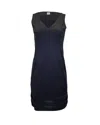 Akris Punto V-neck Pleated Hem Sleeveless Dress In Black Cotton In Black