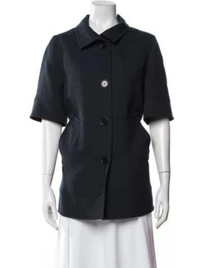 Pre-owned Akris Punto Virgin Wool Blazer In Blue
