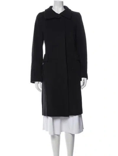 Pre-owned Akris Punto Virgin Wool Coat In Black
