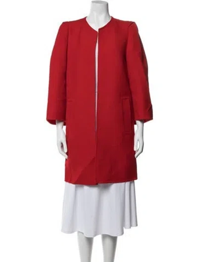 Pre-owned Akris Punto Virgin Wool Coat In Red