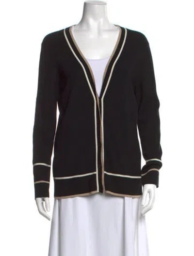 Pre-owned Akris Punto Virgin Wool Colorblock Pattern Sweater In Black