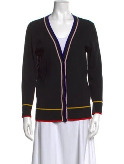 Pre-owned Akris Punto Virgin Wool Colorblock Pattern Sweater In Black