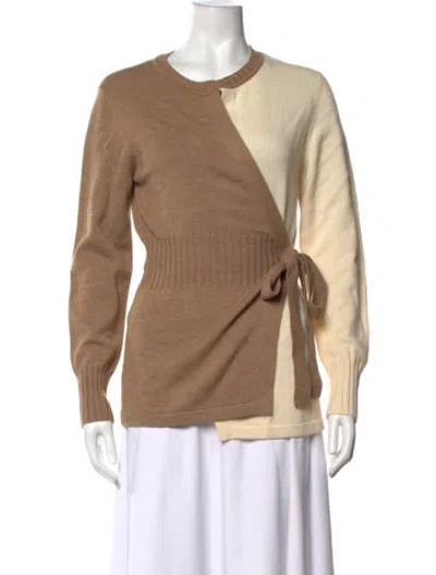 Pre-owned Akris Punto Virgin Wool Colorblock Pattern Sweater In Neutrals