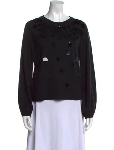 Pre-owned Akris Punto Virgin Wool Crew Neck Sweater In Black