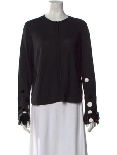 Pre-owned Akris Punto Virgin Wool Crew Neck Sweater In Black