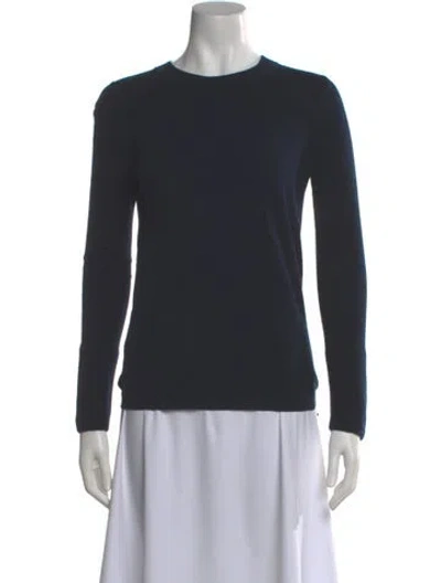 Pre-owned Akris Punto Virgin Wool Crew Neck Sweater In Blue