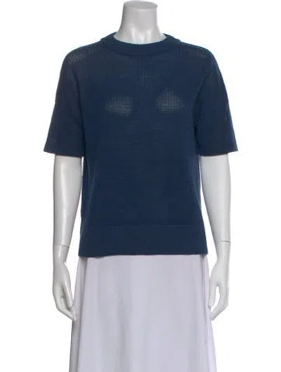 Pre-owned Akris Punto Virgin Wool Crew Neck Sweater In Blue