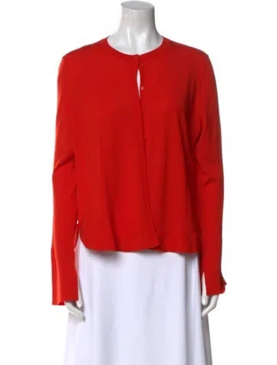 Pre-owned Akris Punto Virgin Wool Crew Neck Sweater In Orange