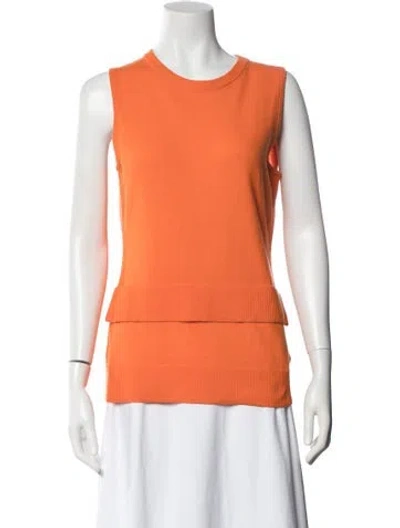 Pre-owned Akris Punto Virgin Wool Crew Neck Sweater In Orange