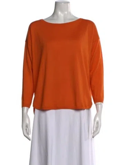Pre-owned Akris Punto Virgin Wool Crew Neck Sweater In Orange