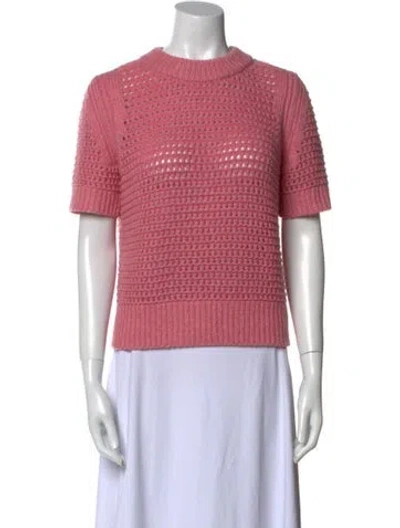 Pre-owned Akris Punto Virgin Wool Crew Neck Sweater In Pink