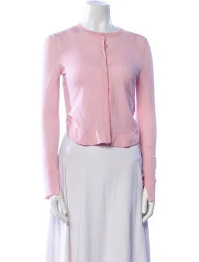 Pre-owned Akris Punto Virgin Wool Crew Neck Sweater In Pink