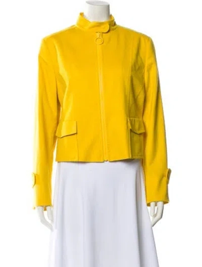 Pre-owned Akris Punto Virgin Wool Jacket In Yellow