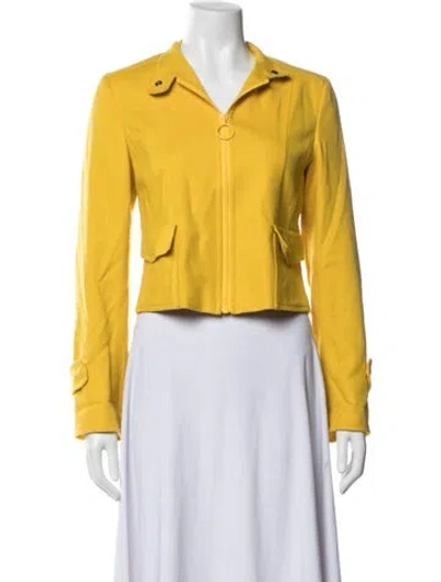 Pre-owned Akris Punto Virgin Wool Jacket In Yellow