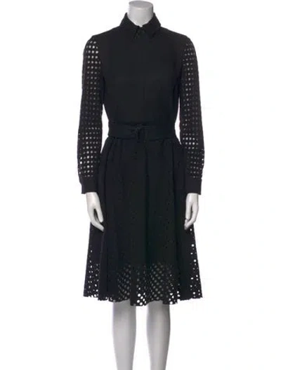 Pre-owned Akris Punto Virgin Wool Knee-length Dress In Black