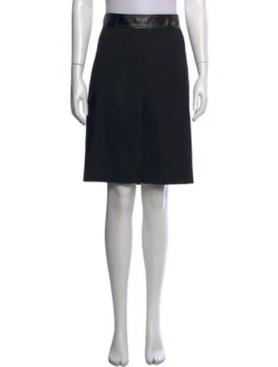 Pre-owned Akris Punto Virgin Wool Knee-length Skirt In Black