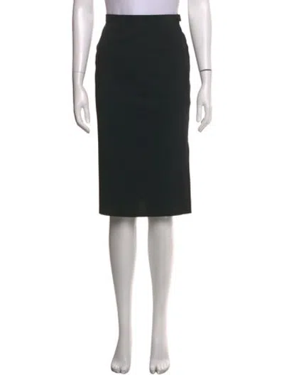Pre-owned Akris Punto Virgin Wool Knee-length Skirt In Black