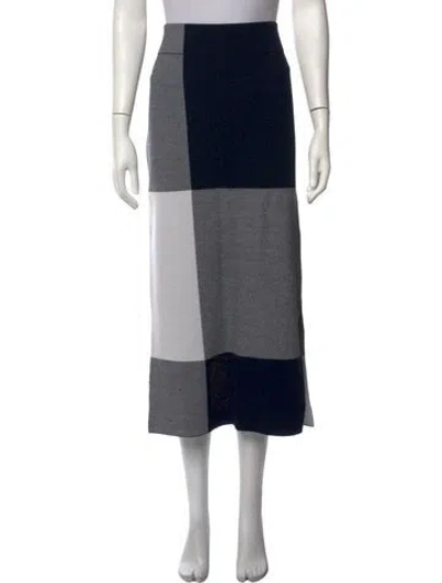 Pre-owned Akris Punto Virgin Wool Long Skirt In Black