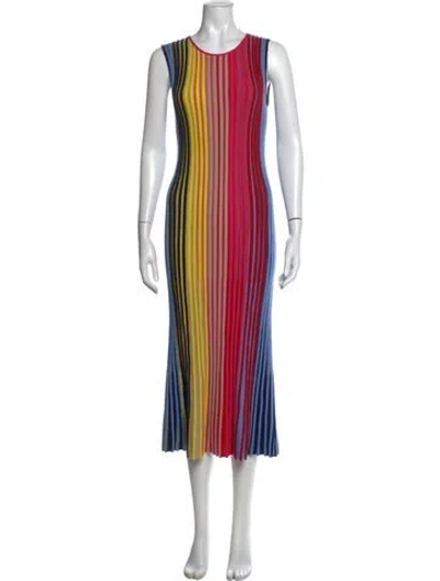 Pre-owned Akris Punto Virgin Wool Midi Length Dress In Multi