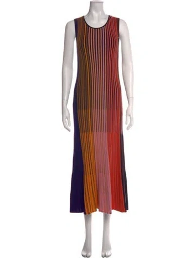 Pre-owned Akris Punto Virgin Wool Midi Length Dress In Orange