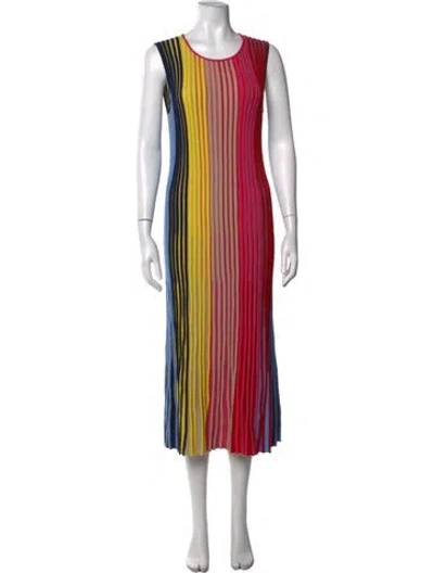 Pre-owned Akris Punto Virgin Wool Midi Length Dress In Red