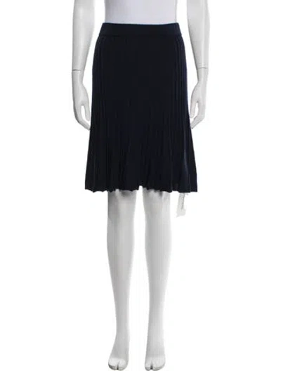 Pre-owned Akris Punto Virgin Wool Midi Length Skirt In Black