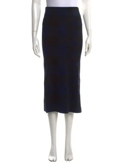 Pre-owned Akris Punto Virgin Wool Midi Length Skirt In Blue