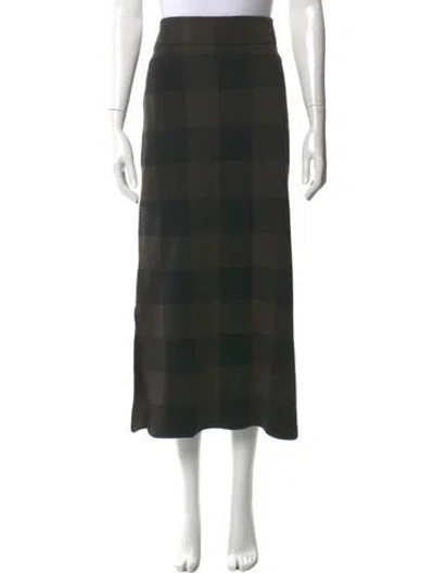 Pre-owned Akris Punto Virgin Wool Midi Length Skirt In Brown