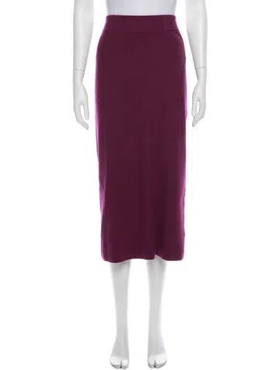 Pre-owned Akris Punto Virgin Wool Midi Length Skirt In Burgundy