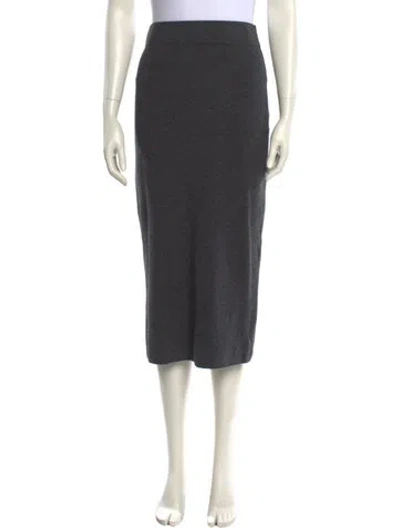Pre-owned Akris Punto Virgin Wool Midi Length Skirt In Gray