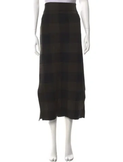 Pre-owned Akris Punto Virgin Wool Midi Length Skirt In Green