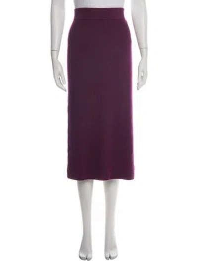Pre-owned Akris Punto Virgin Wool Midi Length Skirt In Purple