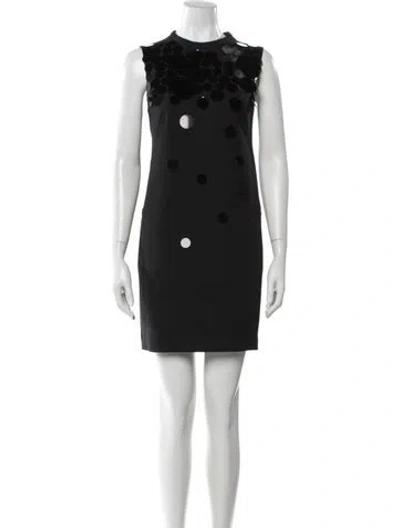 Pre-owned Akris Punto Virgin Wool Mini Dress In Black