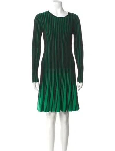 Pre-owned Akris Punto Virgin Wool Mini Dress In Green