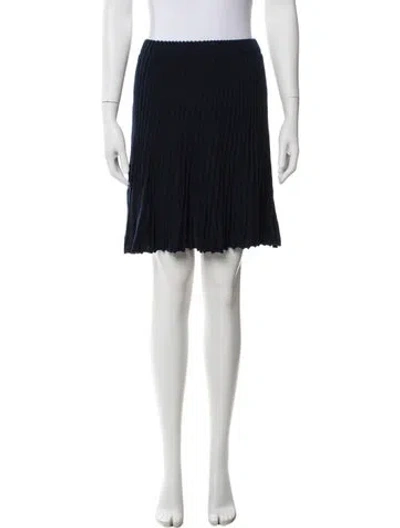 Pre-owned Akris Punto Virgin Wool Mini Skirt In Blue