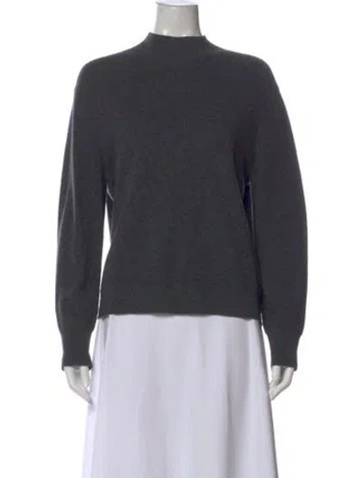 Pre-owned Akris Punto Virgin Wool Mock Neck Sweater In Gray