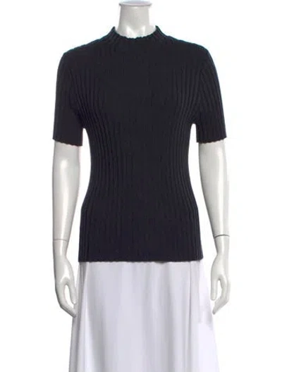 Pre-owned Akris Punto Virgin Wool Mock Neck Sweater In Gray