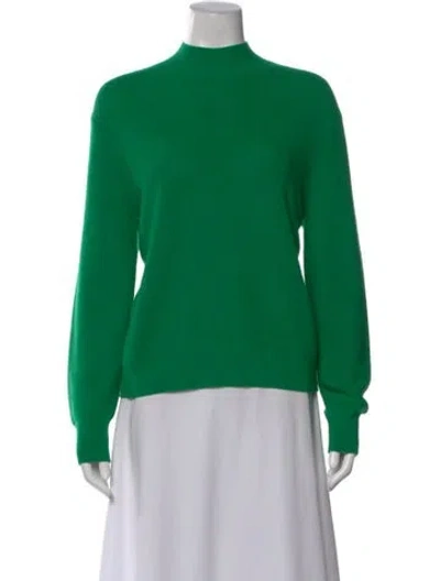 Pre-owned Akris Punto Virgin Wool Mock Neck Sweater In Green