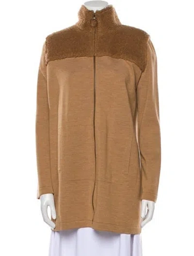 Pre-owned Akris Punto Virgin Wool Mock Neck Sweater In Neutral