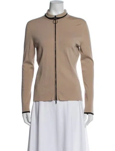 Pre-owned Akris Punto Virgin Wool Mock Neck Sweater In Neutral