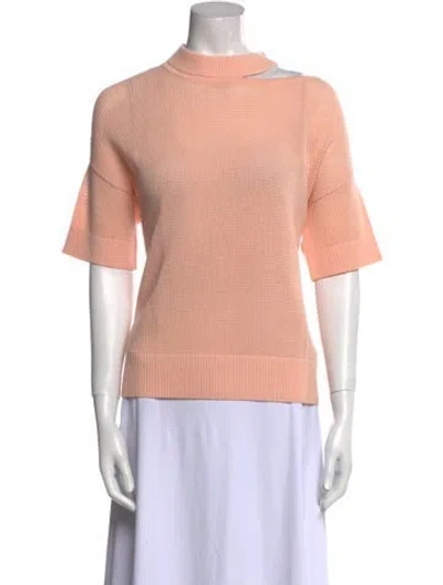 Pre-owned Akris Punto Virgin Wool Mock Neck Sweater In Pink