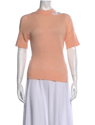 Pre-owned Akris Punto Virgin Wool Mock Neck Sweater In Pink